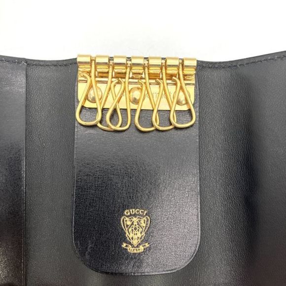 GUCCI Interlocking G 6-ring key case, leather, black, unisex - Picture 5 of 9